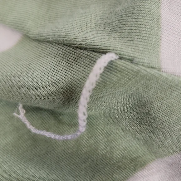 MATILDA Jane Full Length Dress Green Stripe With Floral Hem And Belt Accent Size - Picture 7 of 7